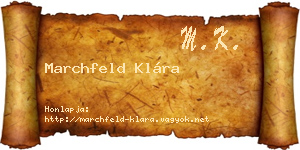 Marchfeld Klára névjegykártya